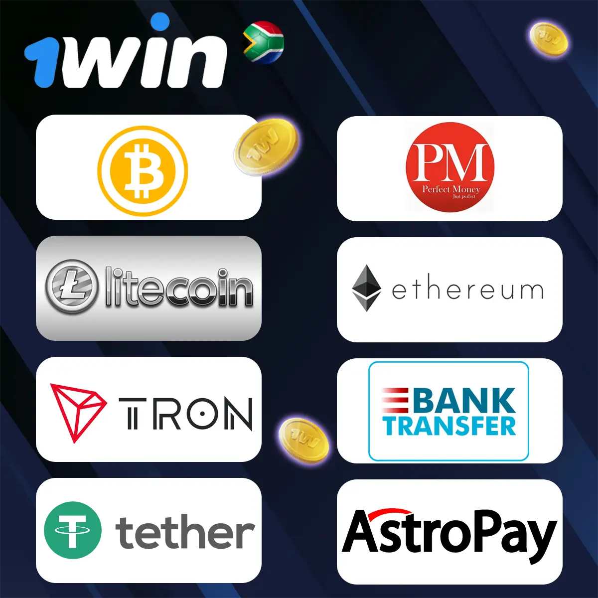 Payment options 1Win South Africa