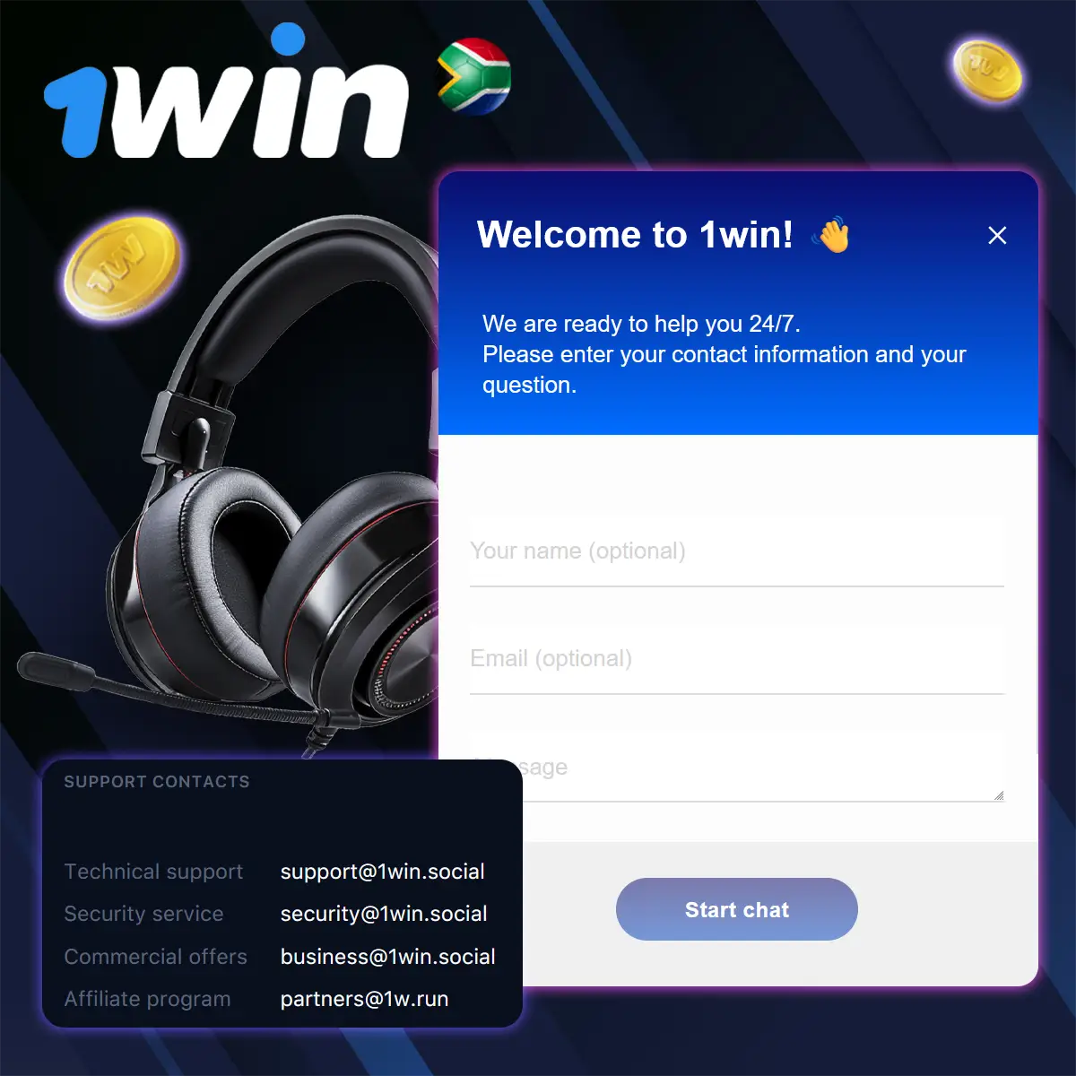 Customer support service 1Win South Africa