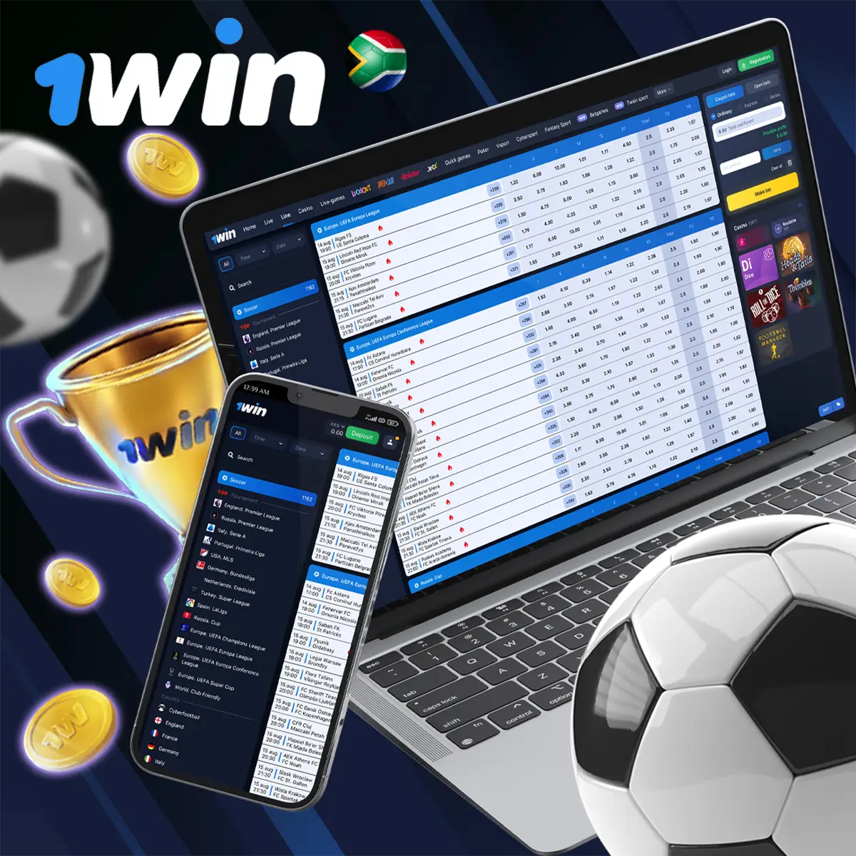 Football is popular betting markets in 1Win